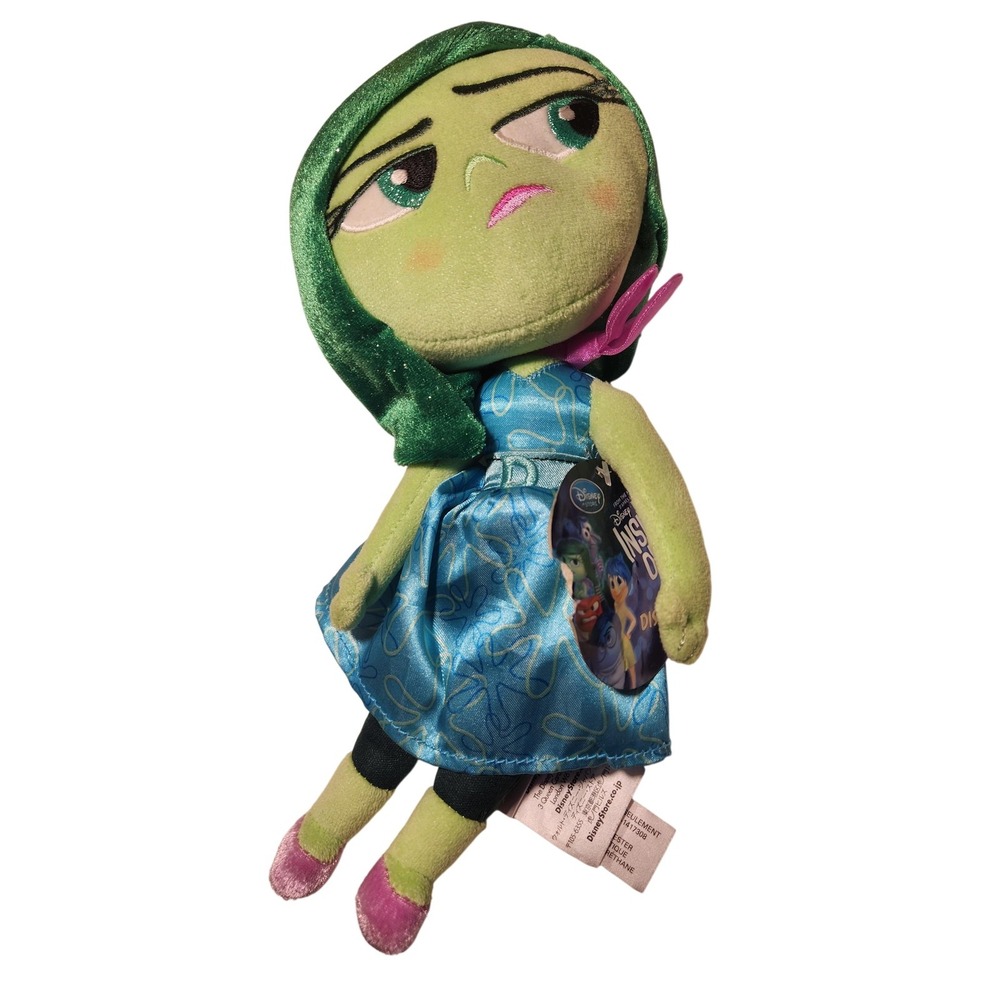 Disney Store Inside Out Disgust 11 Inch Plush Stuffed Toy Green NWT Pixar